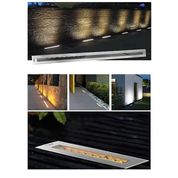 520mm recessed ground floodlight, 12 lenses, yellow light color, 24W, TEFL2 5