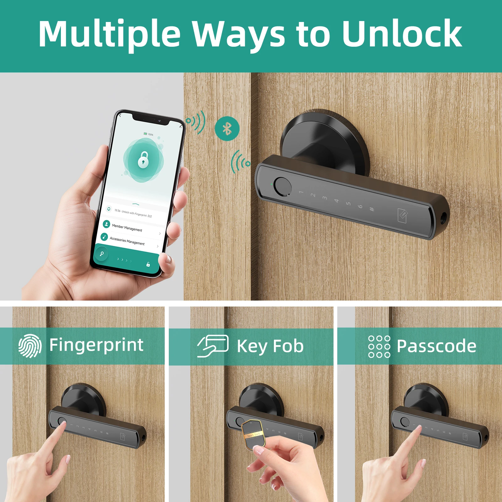Viladepot Smart Lock Fingerprint Door Lock App Remote Control Passcode Unlock Electronic Touchscreen Keypad 3 kf S25d29461c913440e8fb5b0c0e5675916b