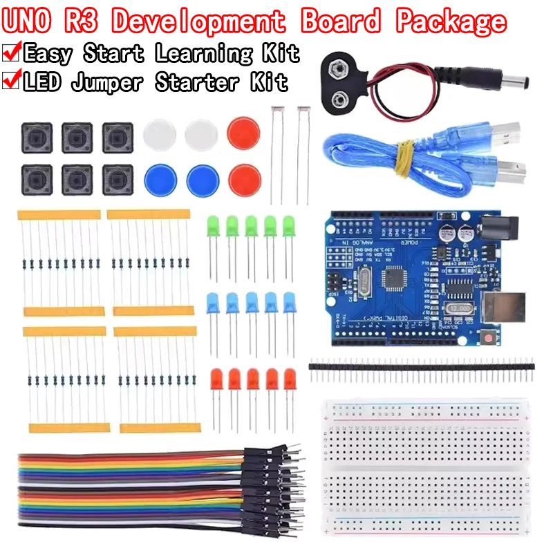 Starter Kit For UNO R3 Mini Breadboard LED Jumper Wire Button For Arduino Diy Kit School Education Lab 1 kf S533f792ad023437b870d24e18d061f5fU
