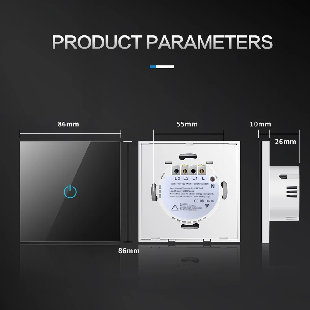 مفتاح ذكي أليكسا RF433 بدون محايد تويا 4 kf S7b84445dc6604f67a0ba3472bc65b4926